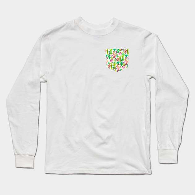 Pocket - Cacti Garden Long Sleeve T-Shirt by ninoladesign